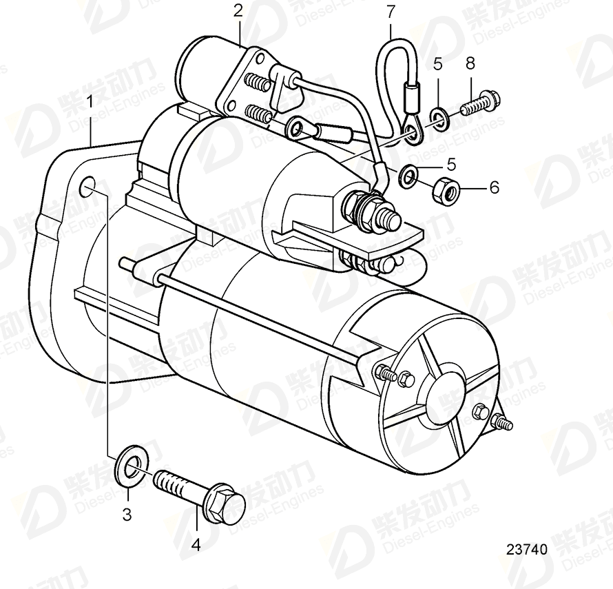 VOLVO Starter Motor 21133741 Drawing
